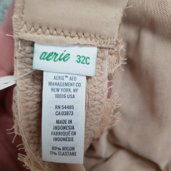 NWT aerie Eyelash Lace Bandeau Bra in Natural Nude - Picture 7 of 8